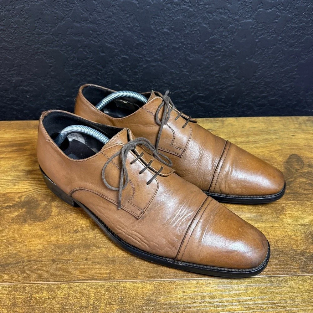 To Boot New York Adam Derrick Brown Leather Cap Toe Oxford Mens 11.5